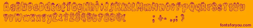 StrawberryRegular-Schriftart – Violette Schriften auf orangefarbenem Hintergrund