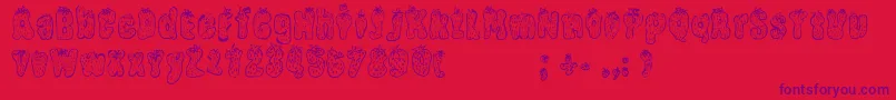 StrawberryRegular-Schriftart – Violette Schriften auf rotem Hintergrund