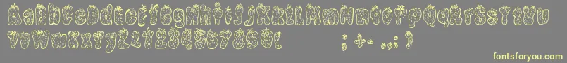 StrawberryRegular Font – Yellow Fonts on Gray Background