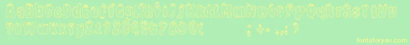 StrawberryRegular Font – Yellow Fonts on Green Background