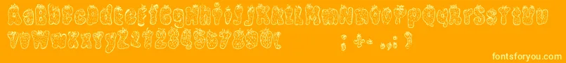 StrawberryRegular-Schriftart – Gelbe Schriften auf orangefarbenem Hintergrund