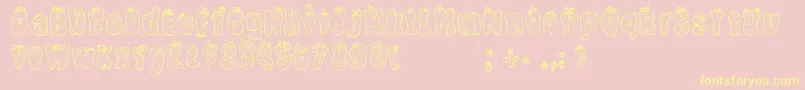 StrawberryRegular-Schriftart – Gelbe Schriften auf rosa Hintergrund