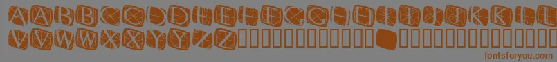 Rodgauer3round-Schriftart – Braune Schriften auf grauem Hintergrund