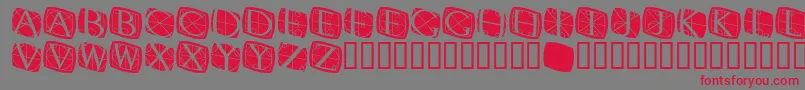 Rodgauer3round-Schriftart – Rote Schriften auf grauem Hintergrund