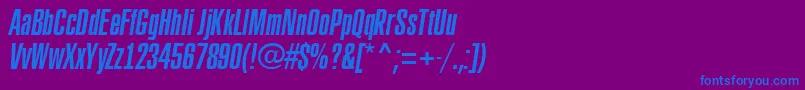 Шрифт ARubricaxtcnItalic – синие шрифты на фиолетовом фоне