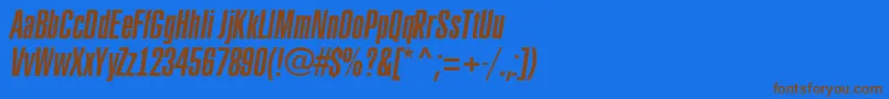 ARubricaxtcnItalic-fontti – ruskeat fontit sinisellä taustalla