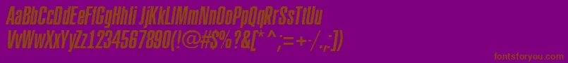 ARubricaxtcnItalic-fontti – ruskeat fontit violetilla taustalla