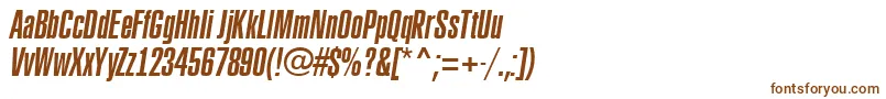 ARubricaxtcnItalic-fontti – ruskeat fontit valkoisella taustalla