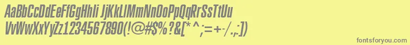 フォントARubricaxtcnItalic – 黄色の背景に灰色の文字