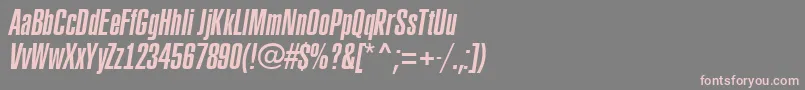ARubricaxtcnItalic-fontti – vaaleanpunaiset fontit harmaalla taustalla
