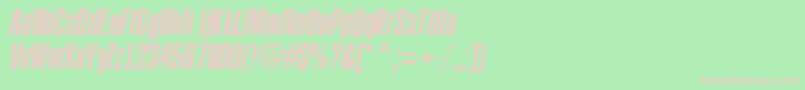 ARubricaxtcnItalic-fontti – vaaleanpunaiset fontit vihreällä taustalla
