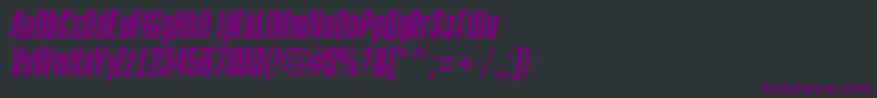 Шрифт ARubricaxtcnItalic – фиолетовые шрифты на чёрном фоне