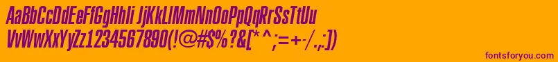 ARubricaxtcnItalic Font – Purple Fonts on Orange Background