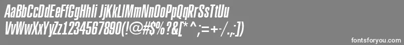 Шрифт ARubricaxtcnItalic – белые шрифты на сером фоне