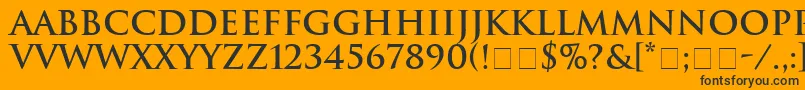 HeliosSsiBold Font – Black Fonts on Orange Background