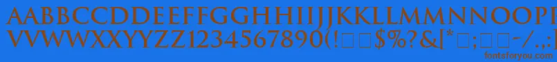 Шрифт HeliosSsiBold – коричневые шрифты на синем фоне