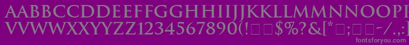 フォントHeliosSsiBold – 紫の背景に灰色の文字