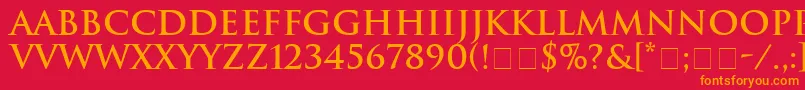 HeliosSsiBold Font – Orange Fonts on Red Background
