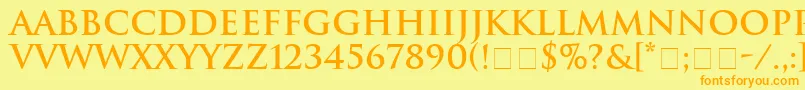 HeliosSsiBold Font – Orange Fonts on Yellow Background