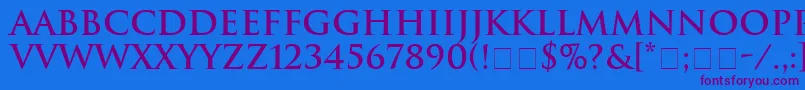 HeliosSsiBold Font – Purple Fonts on Blue Background
