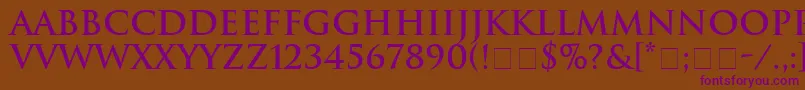 HeliosSsiBold Font – Purple Fonts on Brown Background
