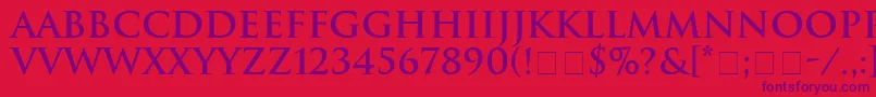 HeliosSsiBold Font – Purple Fonts on Red Background