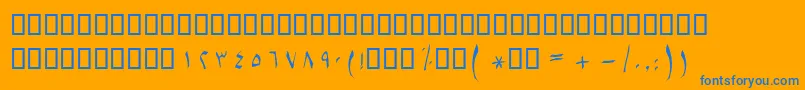 BSetareh Font – Blue Fonts on Orange Background