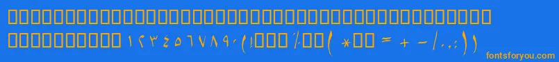 BSetareh Font – Orange Fonts on Blue Background
