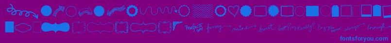 Kgflavorandframesthree Font – Blue Fonts on Purple Background