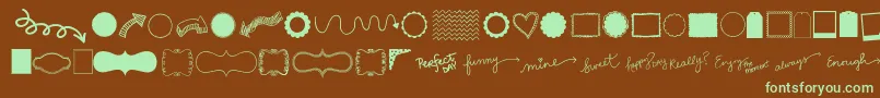 Kgflavorandframesthree Font – Green Fonts on Brown Background