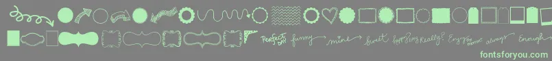 Kgflavorandframesthree Font – Green Fonts on Gray Background