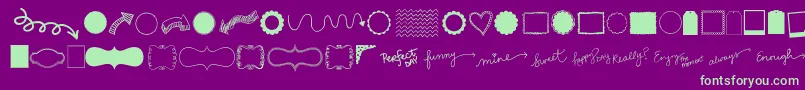 Kgflavorandframesthree Font – Green Fonts on Purple Background