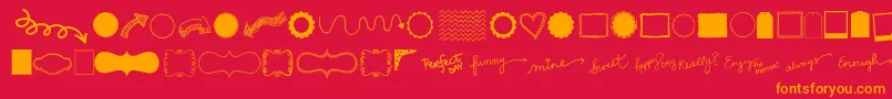 Kgflavorandframesthree Font – Orange Fonts on Red Background