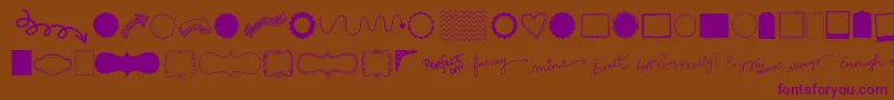 Kgflavorandframesthree Font – Purple Fonts on Brown Background