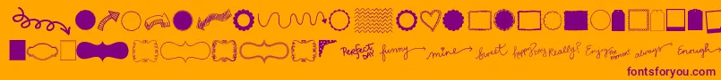 Kgflavorandframesthree-fontti – violetit fontit oranssilla taustalla