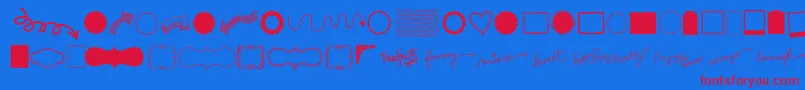 Kgflavorandframesthree Font – Red Fonts on Blue Background