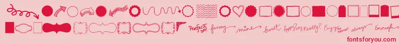 Kgflavorandframesthree Font – Red Fonts on Pink Background