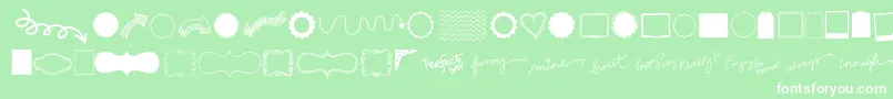 Kgflavorandframesthree Font – White Fonts on Green Background