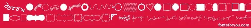 Kgflavorandframesthree-fontti – valkoiset fontit punaisella taustalla