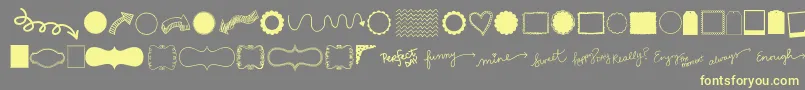 Kgflavorandframesthree Font – Yellow Fonts on Gray Background