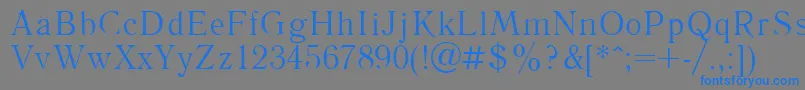 Czcionka Literpla – niebieskie czcionki na szarym tle