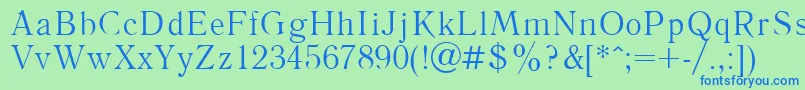 フォントLiterpla – 青い文字は緑の背景です。