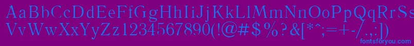 フォントLiterpla – 紫色の背景に青い文字