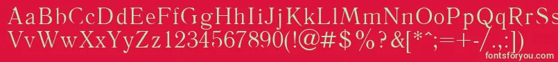 フォントLiterpla – 赤い背景に緑の文字