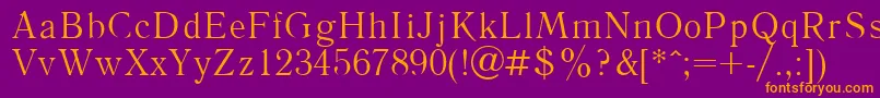 フォントLiterpla – 紫色の背景にオレンジのフォント