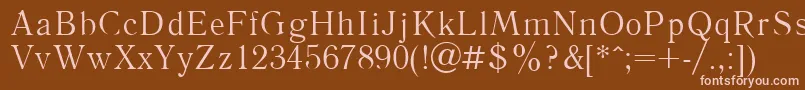 Literpla-Schriftart – Rosa Schriften auf braunem Hintergrund