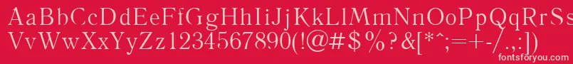 フォントLiterpla – 赤い背景にピンクのフォント