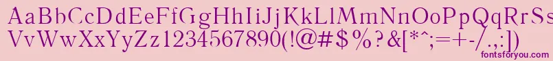 Fonte Literpla – fontes roxas em um fundo rosa