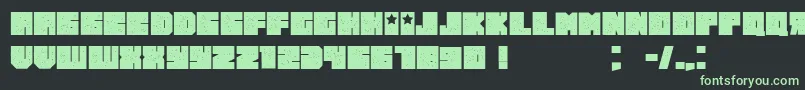 Russianogrunged-fontti – vihreät fontit mustalla taustalla