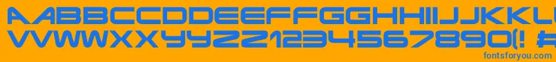 Terminator ffy Font – Blue Fonts on Orange Background